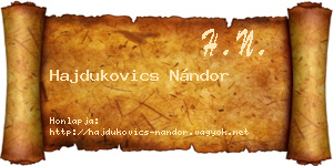 Hajdukovics Nándor névjegykártya