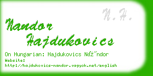 nandor hajdukovics business card